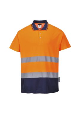 Portwest Hi-Vis Cotton Comfort Contrast Polo Shirt S/S S174