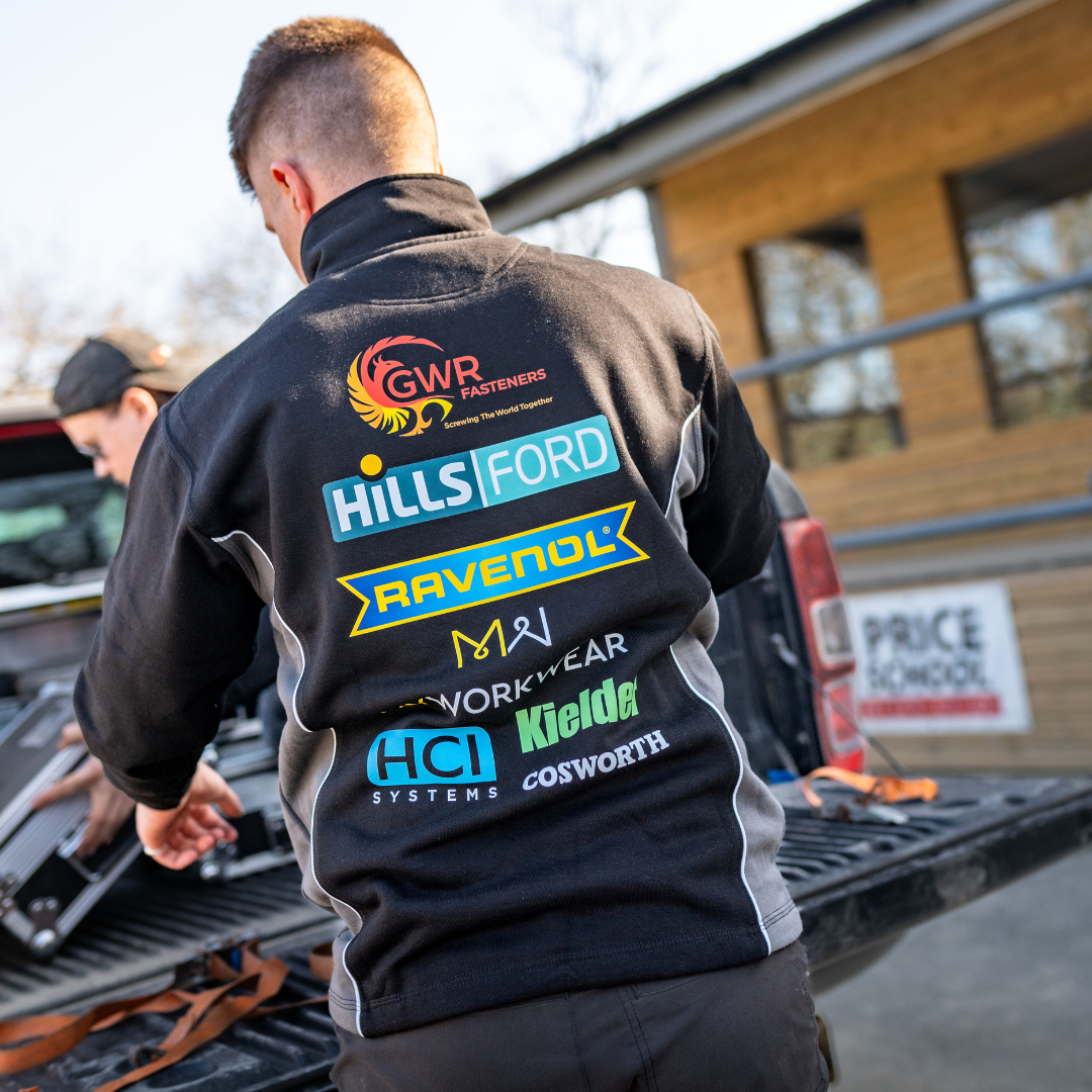 Ralling the Wright Way, the Harper Adams Rally Car team wearing their team kit, supplied by MyWorkwear.