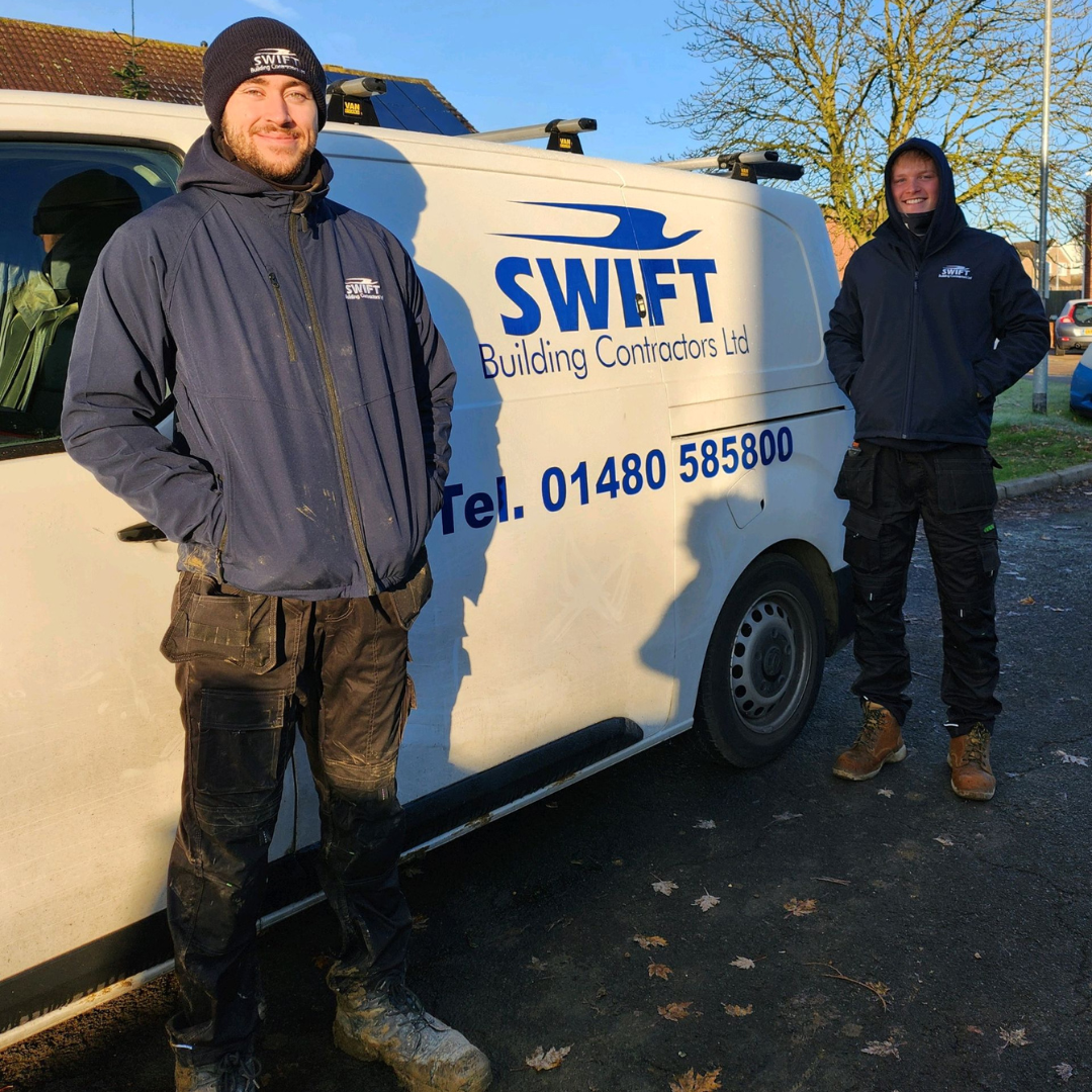 Swift Building Services in their new workwear, provided by MyWorkwear.